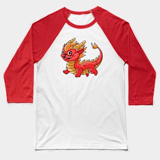 Cute Red Dragon Chinese New Year Baseball T-Shirt